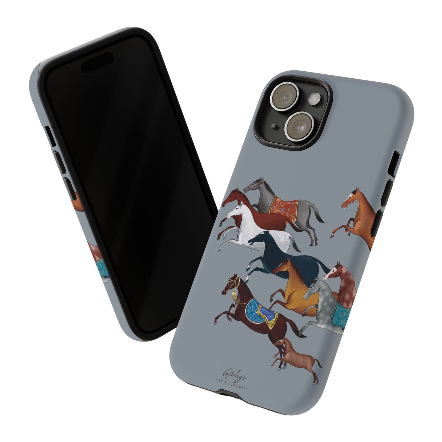 Equestrian Unique Horse Phone Case | Blue Fog | Quiet luxury & heritage aesthetics | Luxury Art Case | Ophrys Art