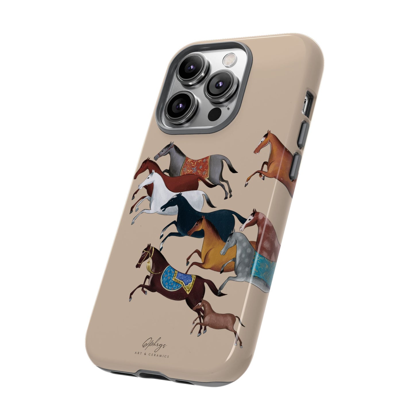 Equestrian Unique Horse Phone Case | Golden Sand (ivory) | Quiet luxury & heritage aesthetics | Luxury Art Case | Ophrys Art