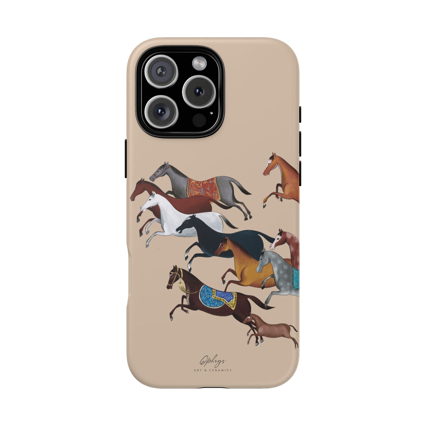 Equestrian Unique Horse Phone Case | Golden Sand (ivory) | Quiet luxury & heritage aesthetics | Luxury Art Case | Ophrys Art
