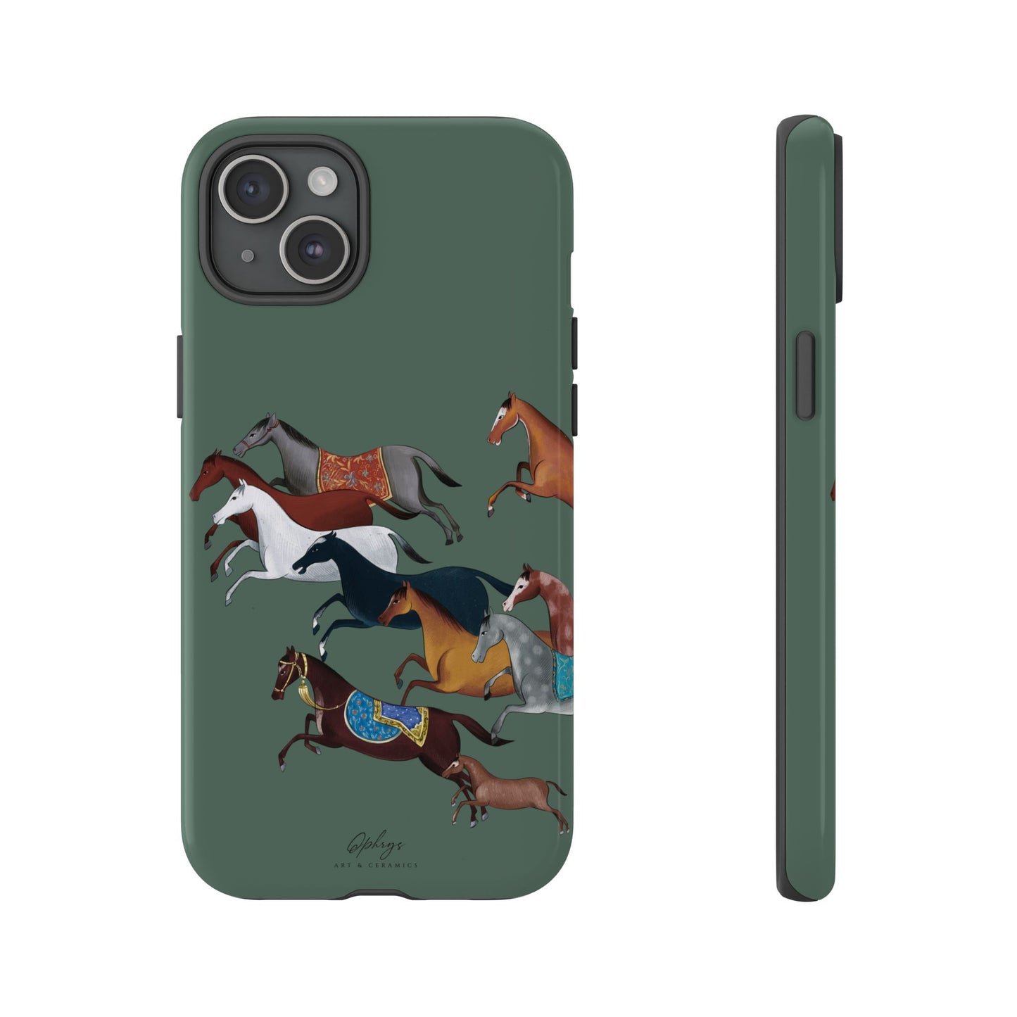Equestrian Unique Horse Phone Case | Heritage Sage (green) | Quiet luxury & heritage aesthetics | Luxury Art Case | Ophrys Art