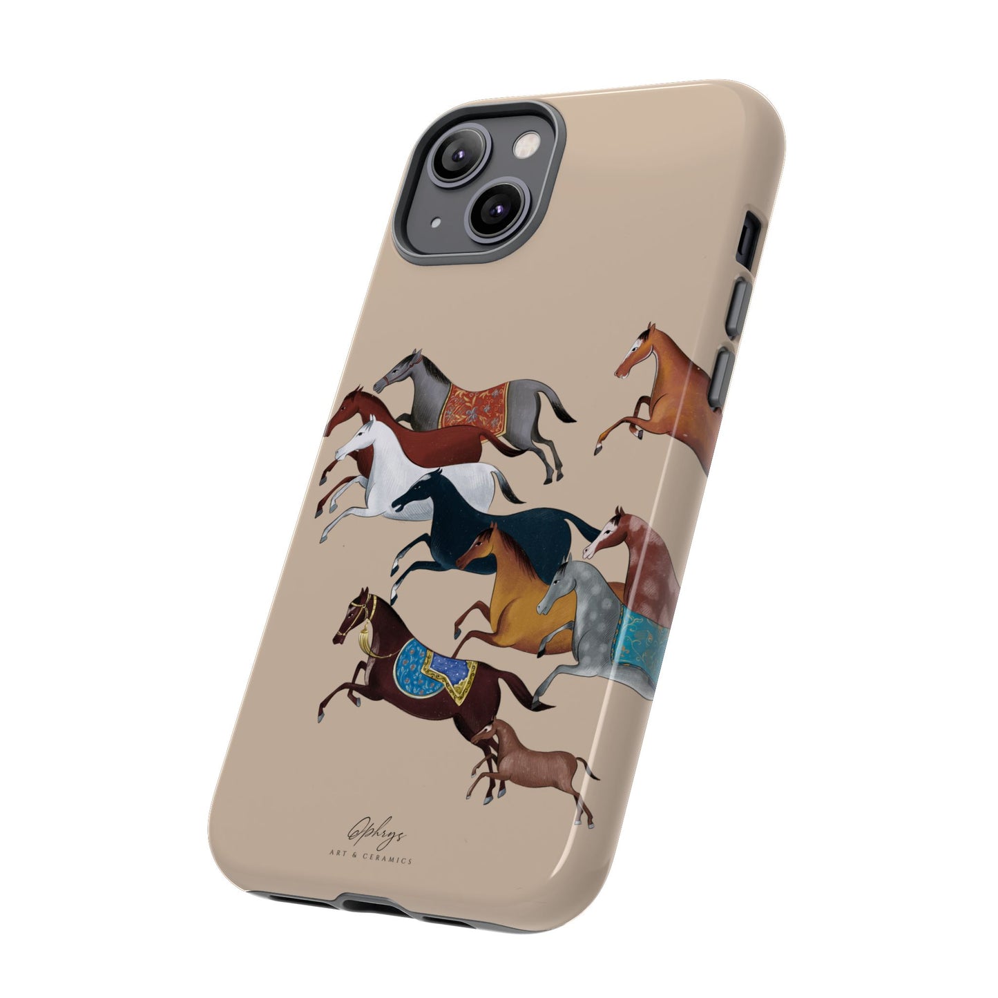 Equestrian Unique Horse Phone Case | Golden Sand (ivory) | Quiet luxury & heritage aesthetics | Luxury Art Case | Ophrys Art