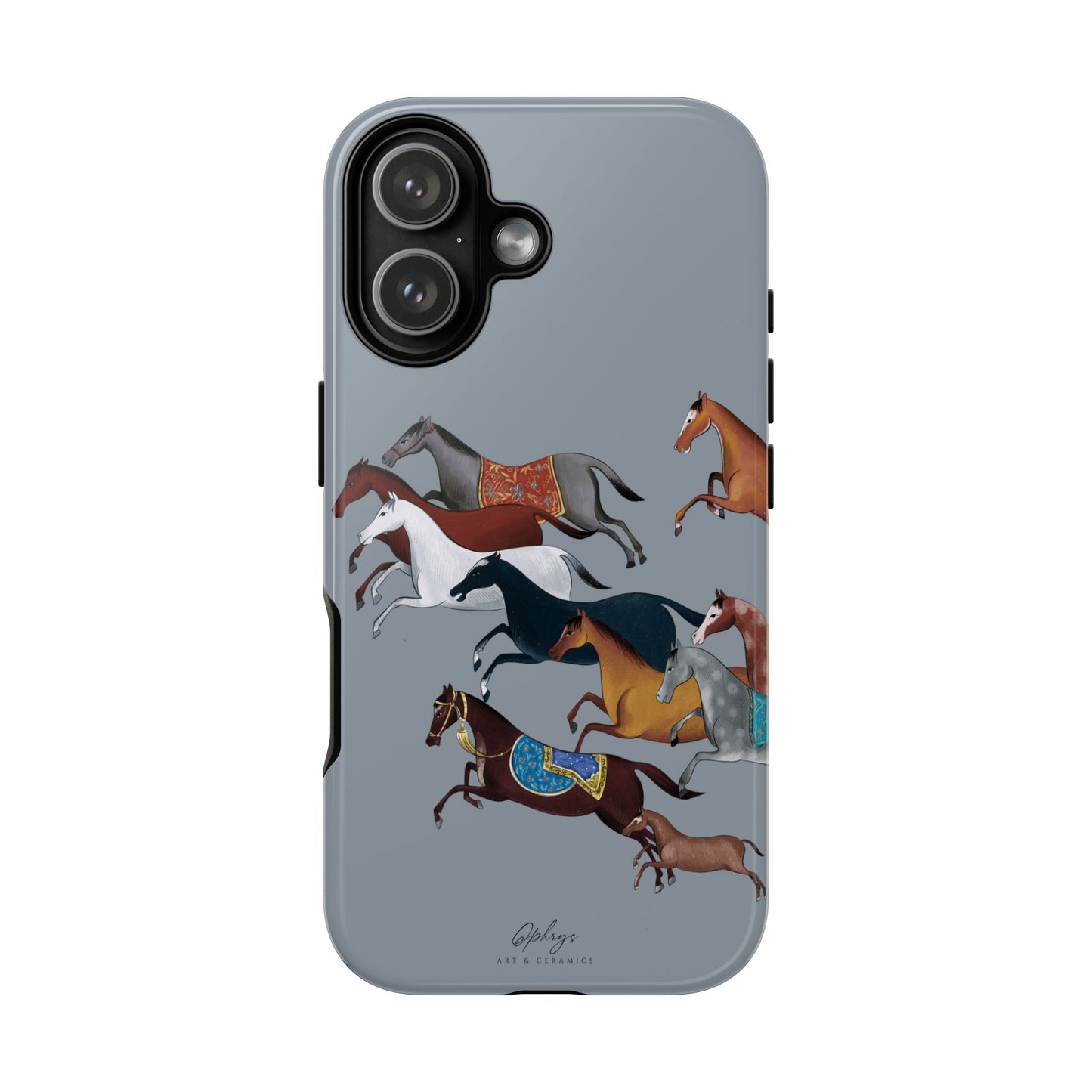 Equestrian Unique Horse Phone Case | Blue Fog | Quiet luxury & heritage aesthetics | Luxury Art Case | Ophrys Art