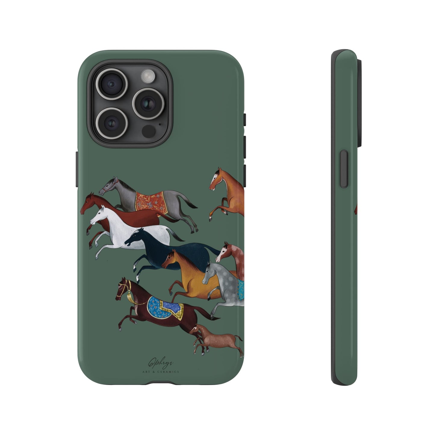 Equestrian Unique Horse Phone Case | Heritage Sage (green) | Quiet luxury & heritage aesthetics | Luxury Art Case | Ophrys Art