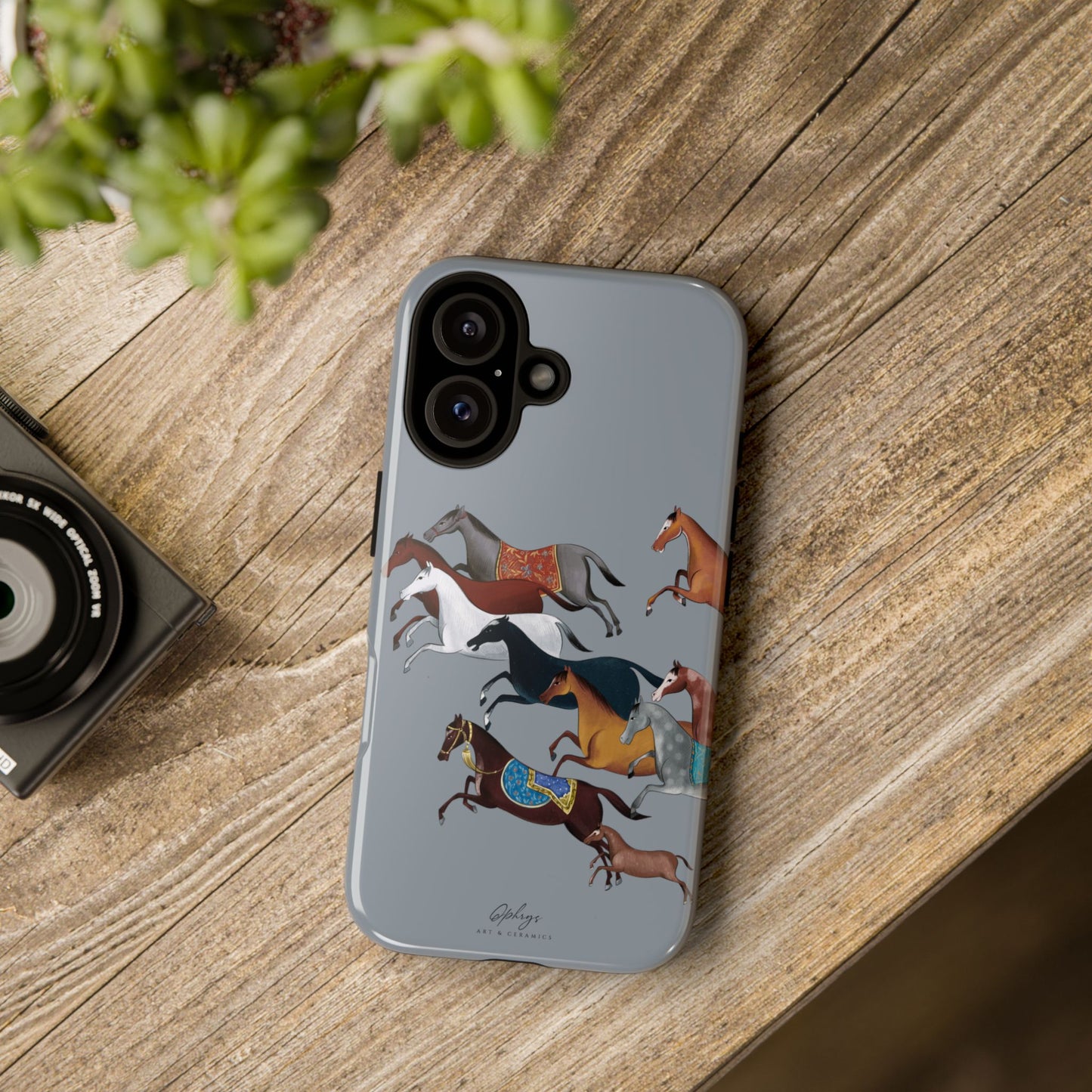 Equestrian Unique Horse Phone Case | Blue Fog | Quiet luxury & heritage aesthetics | Luxury Art Case | Ophrys Art