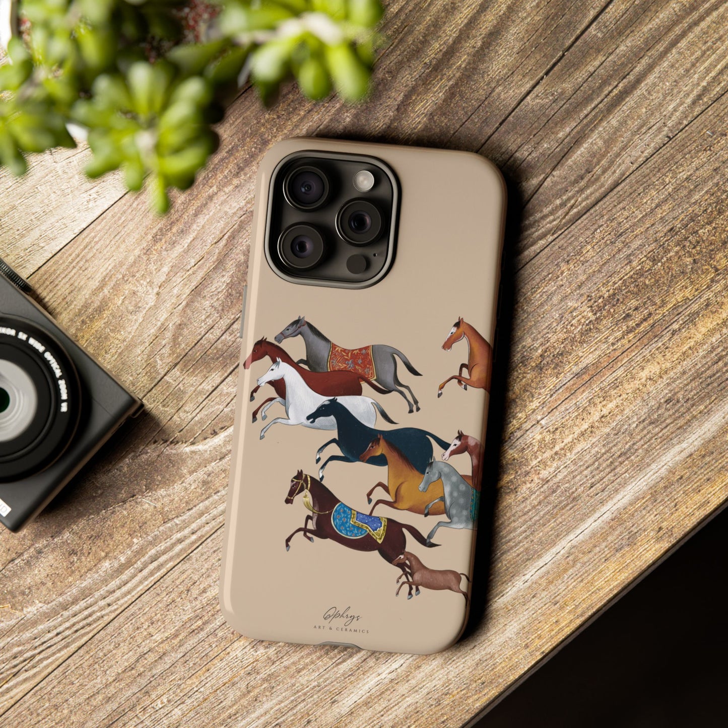 Equestrian Unique Horse Phone Case | Golden Sand (ivory) | Quiet luxury & heritage aesthetics | Luxury Art Case | Ophrys Art