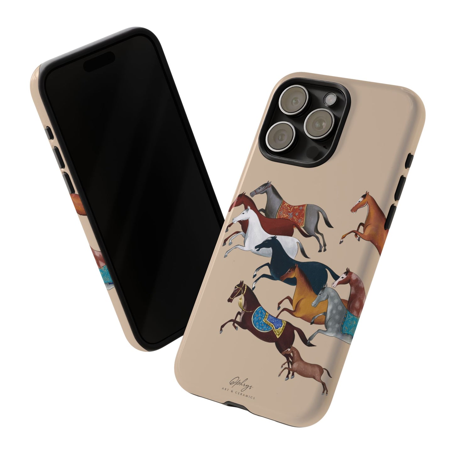 Equestrian Unique Horse Phone Case | Golden Sand (ivory) | Quiet luxury & heritage aesthetics | Luxury Art Case | Ophrys Art