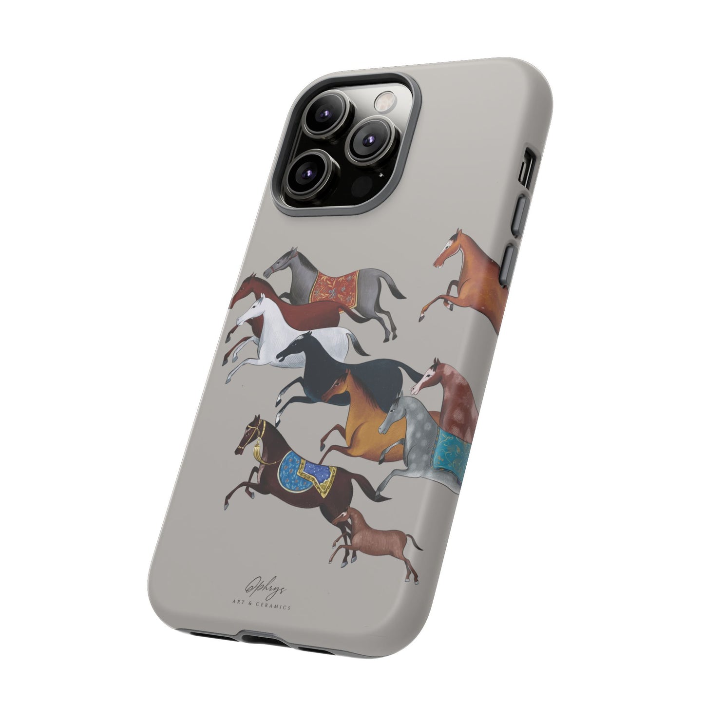 Equestrian Unique Horse Phone Case | Museum Grey | Quiet luxury & heritage aesthetics | Luxury Art Case | Ophrys Art