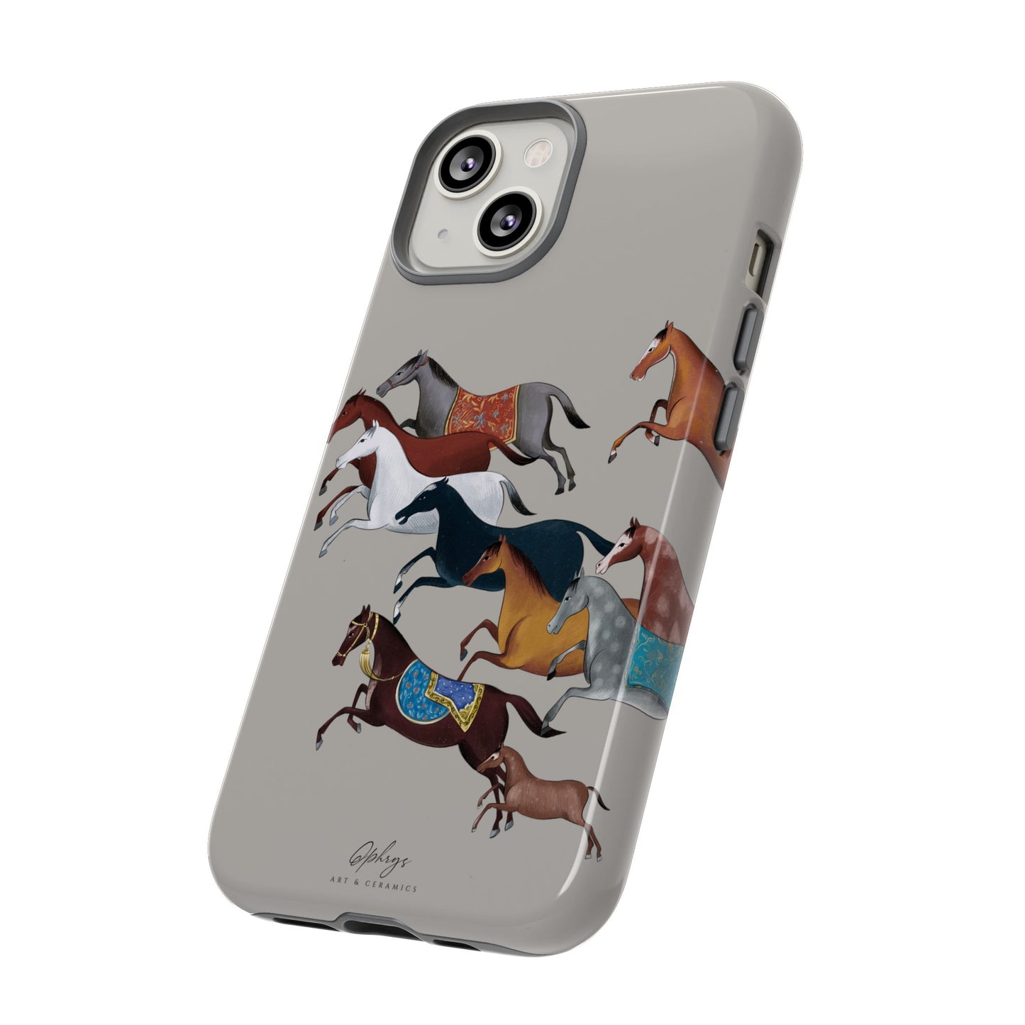 Equestrian Unique Horse Phone Case | Museum Grey | Quiet luxury & heritage aesthetics | Luxury Art Case | Ophrys Art