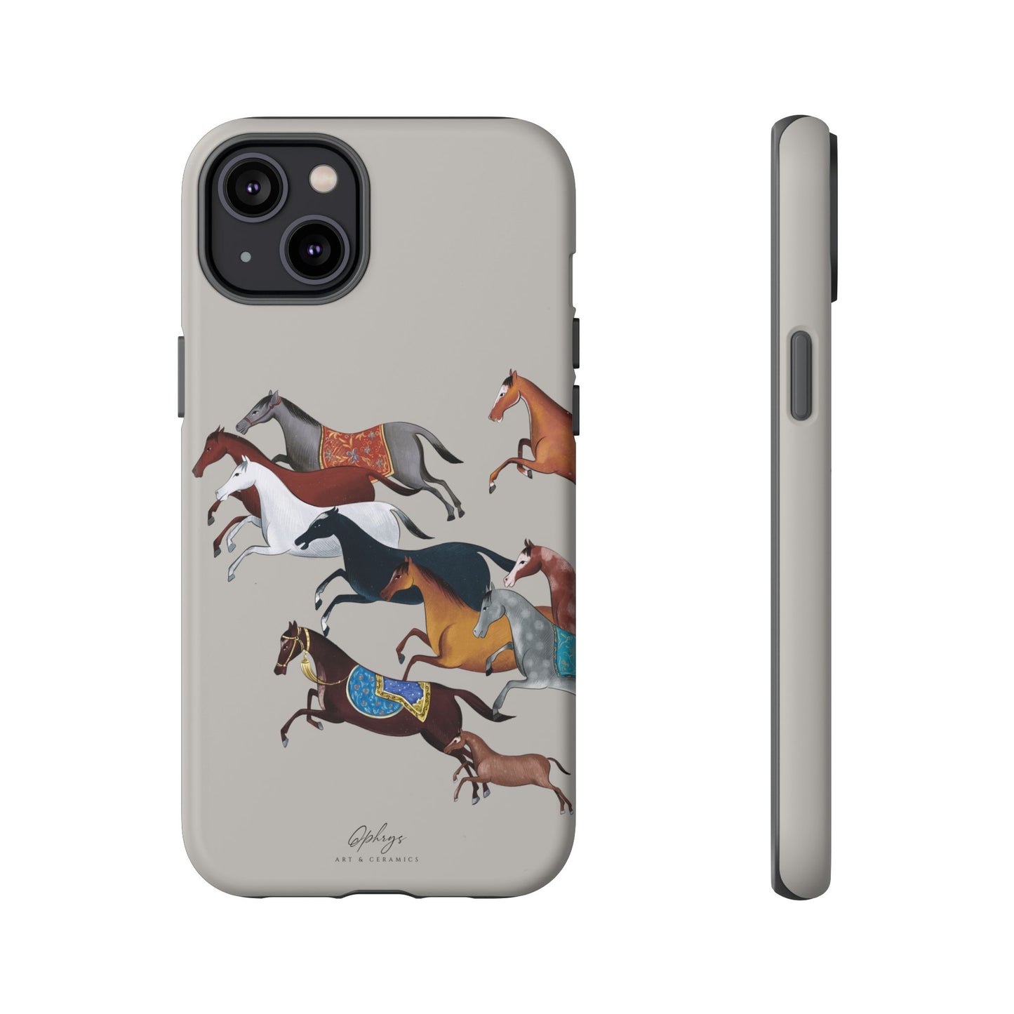 Equestrian Unique Horse Phone Case | Museum Grey | Quiet luxury & heritage aesthetics | Luxury Art Case | Ophrys Art