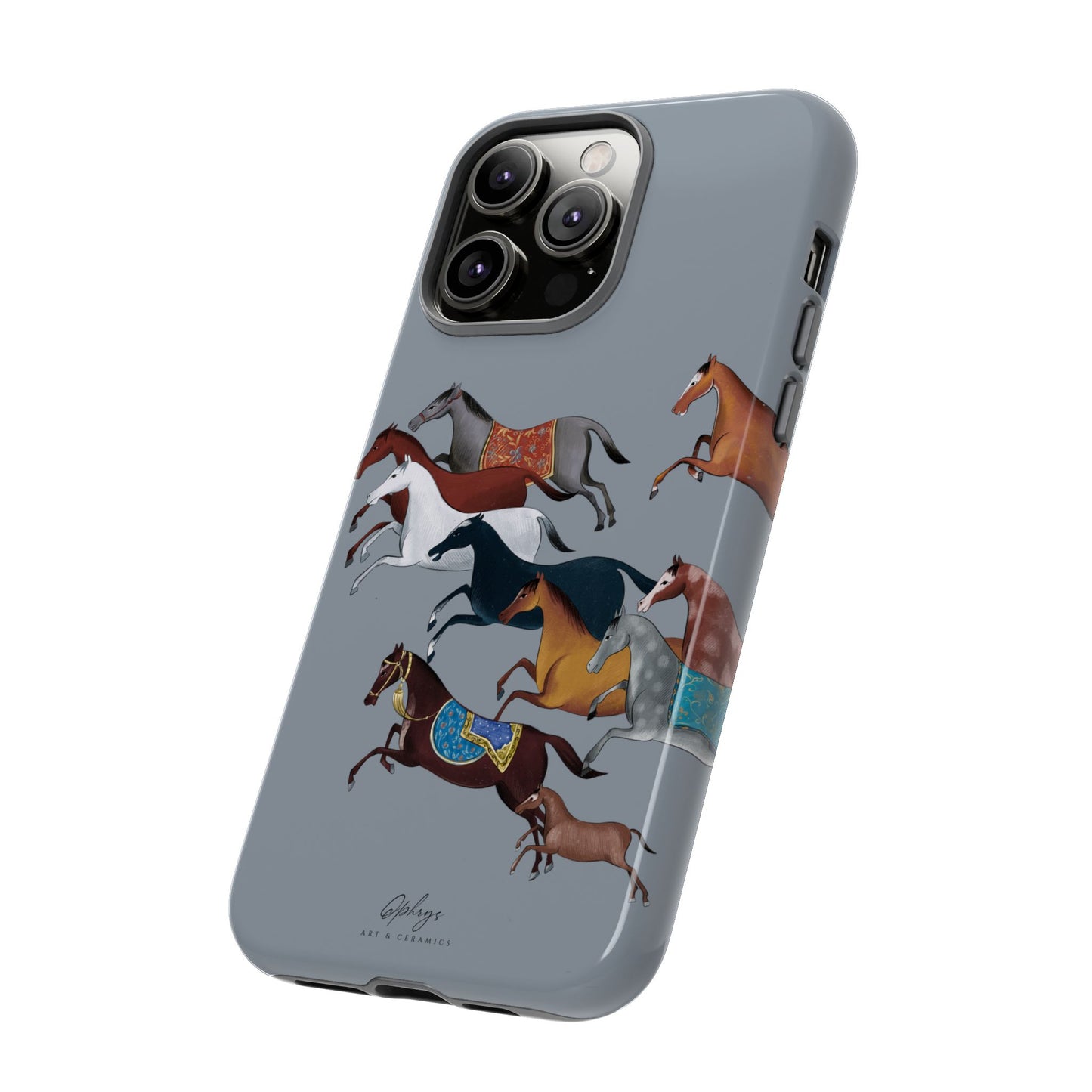 Equestrian Unique Horse Phone Case | Blue Fog | Quiet luxury & heritage aesthetics | Luxury Art Case | Ophrys Art