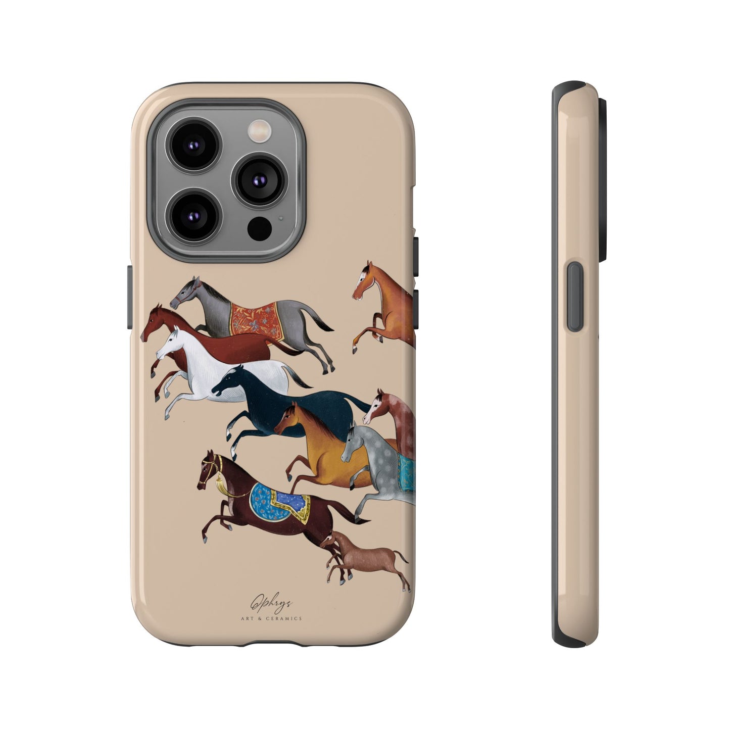 Equestrian Unique Horse Phone Case | Golden Sand (ivory) | Quiet luxury & heritage aesthetics | Luxury Art Case | Ophrys Art