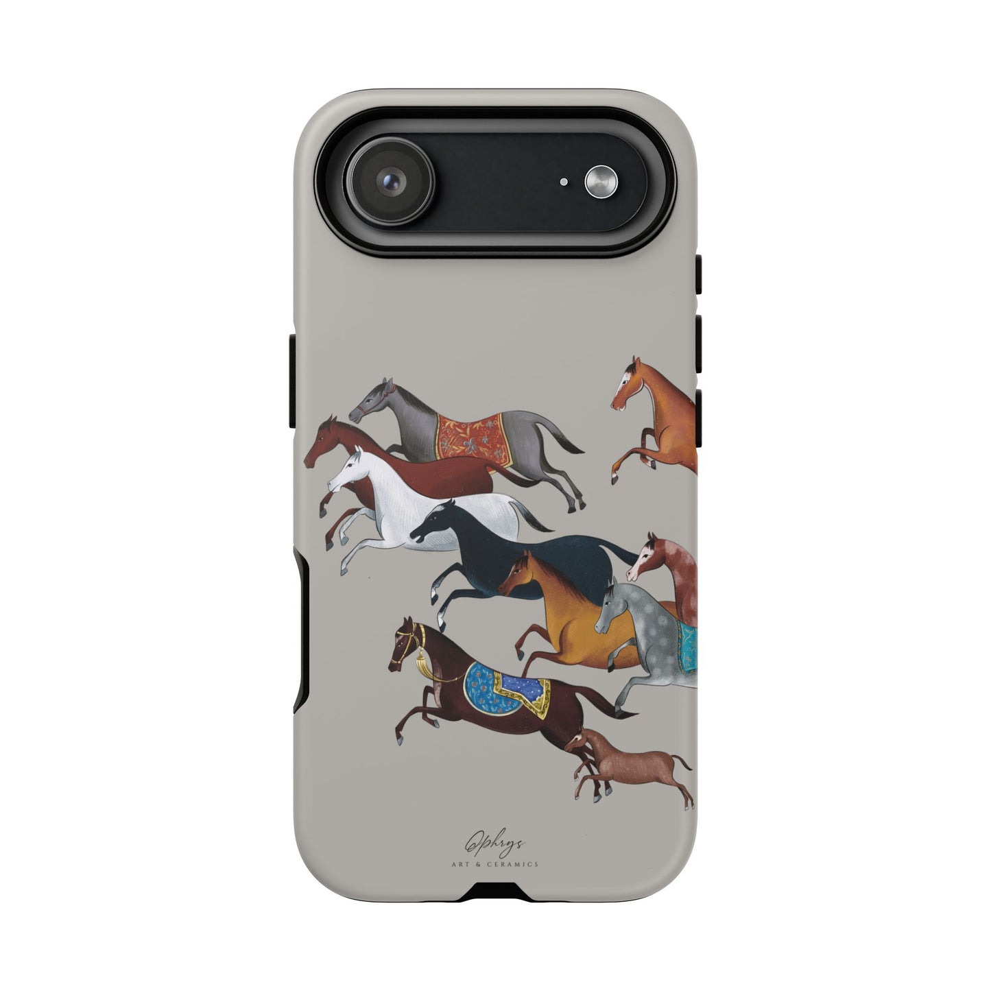 Equestrian Unique Horse Phone Case | Museum Grey | Quiet luxury & heritage aesthetics | Luxury Art Case | Ophrys Art