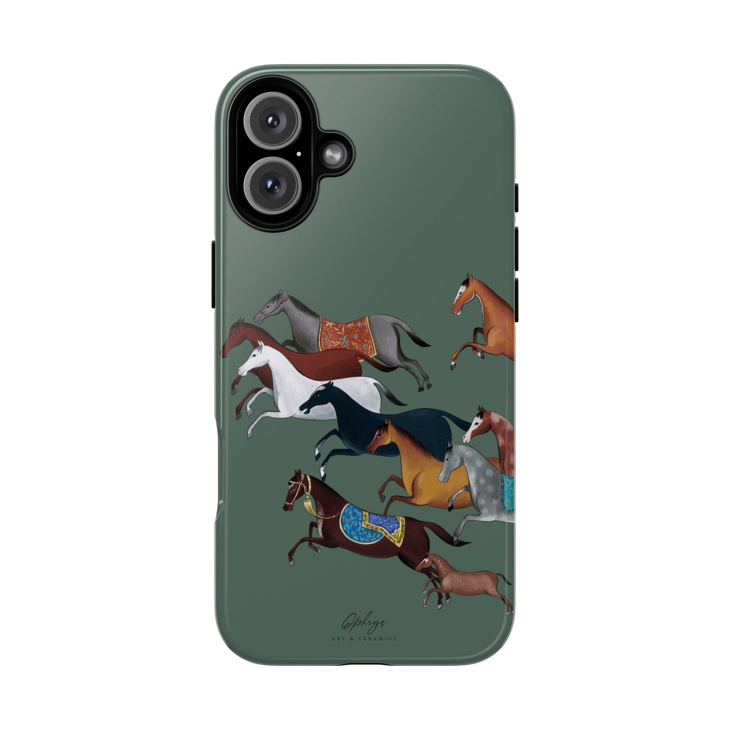 Equestrian Unique Horse Phone Case | Heritage Sage (green) | Quiet luxury & heritage aesthetics | Luxury Art Case | Ophrys Art
