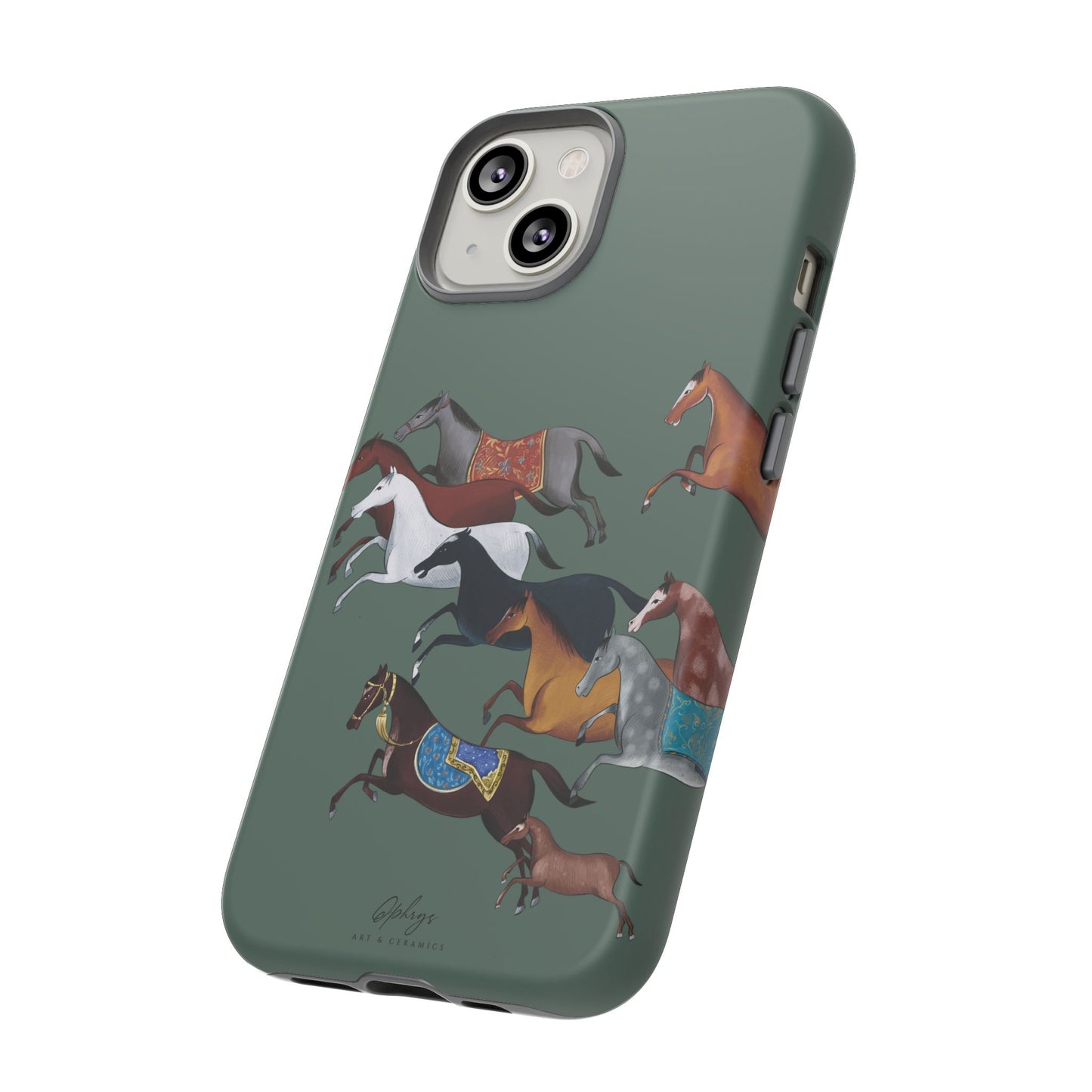 Equestrian Unique Horse Phone Case | Heritage Sage (green) | Quiet luxury & heritage aesthetics | Luxury Art Case | Ophrys Art