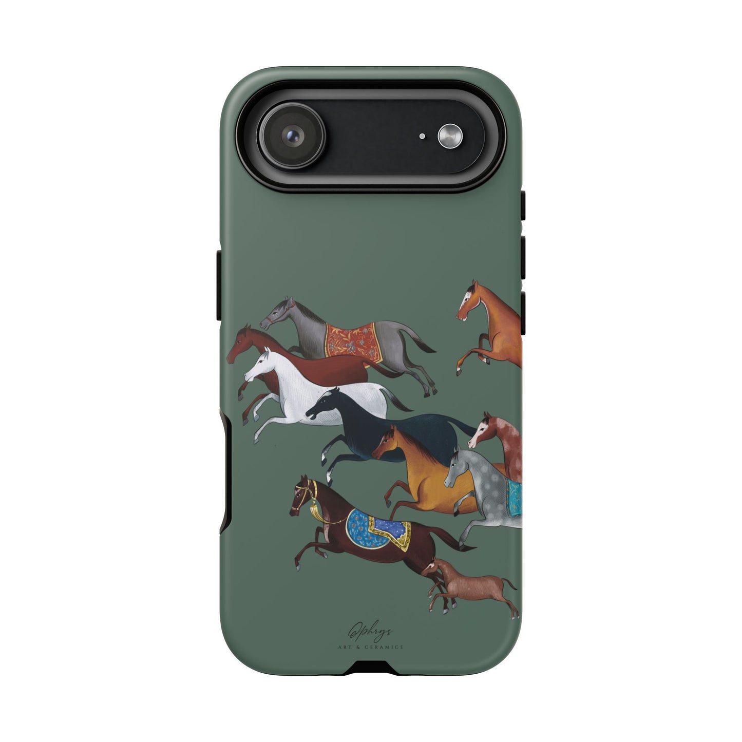 Equestrian Unique Horse Phone Case | Heritage Sage (green) | Quiet luxury & heritage aesthetics | Luxury Art Case | Ophrys Art