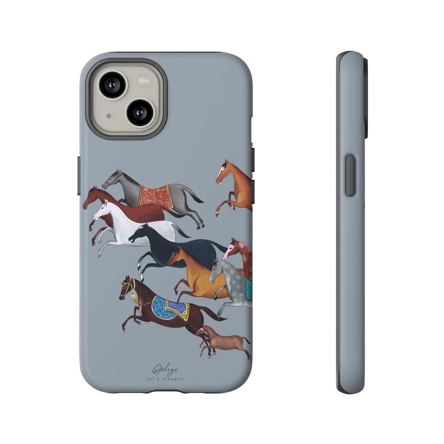 Equestrian Unique Horse Phone Case | Blue Fog | Quiet luxury & heritage aesthetics | Luxury Art Case | Ophrys Art