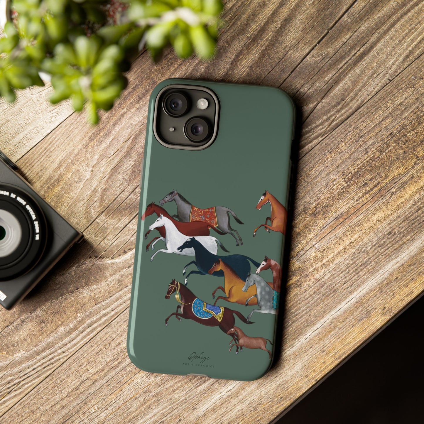 Equestrian Unique Horse Phone Case | Heritage Sage (green) | Quiet luxury & heritage aesthetics | Luxury Art Case | Ophrys Art