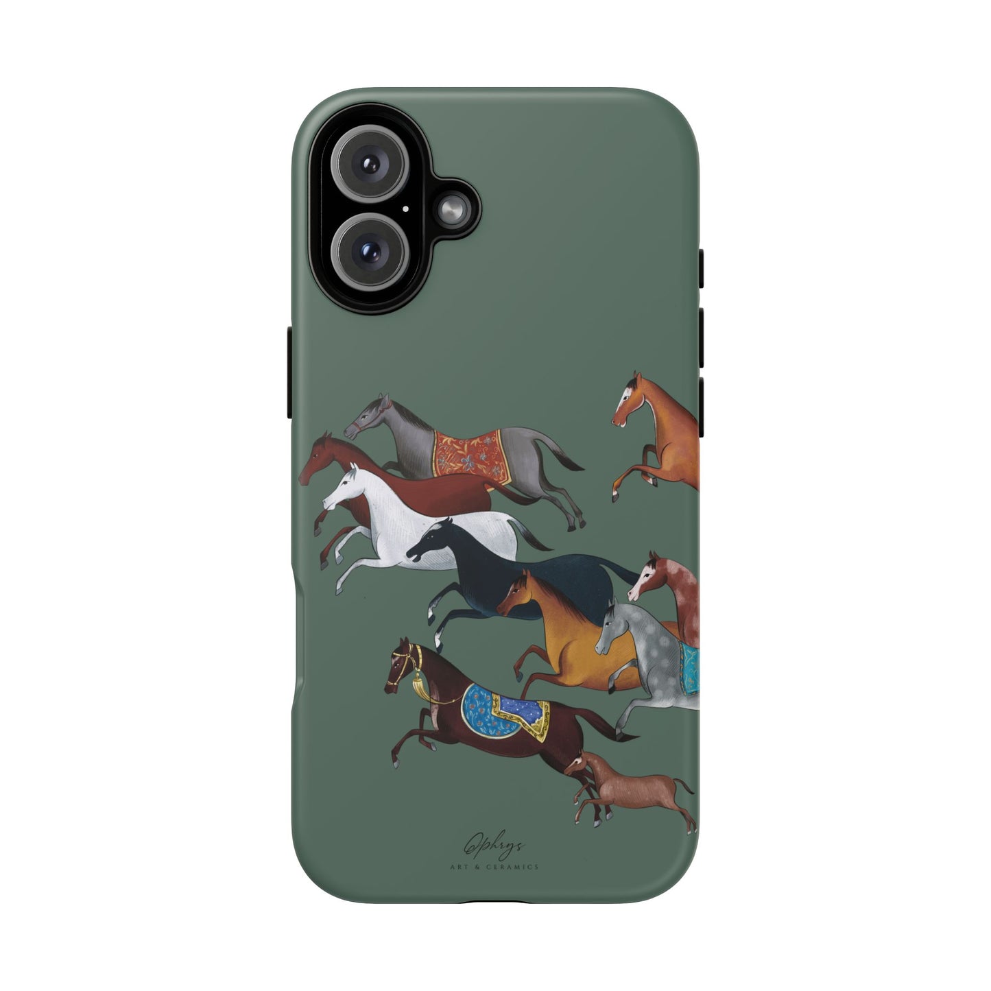 Equestrian Unique Horse Phone Case | Heritage Sage (green) | Quiet luxury & heritage aesthetics | Luxury Art Case | Ophrys Art