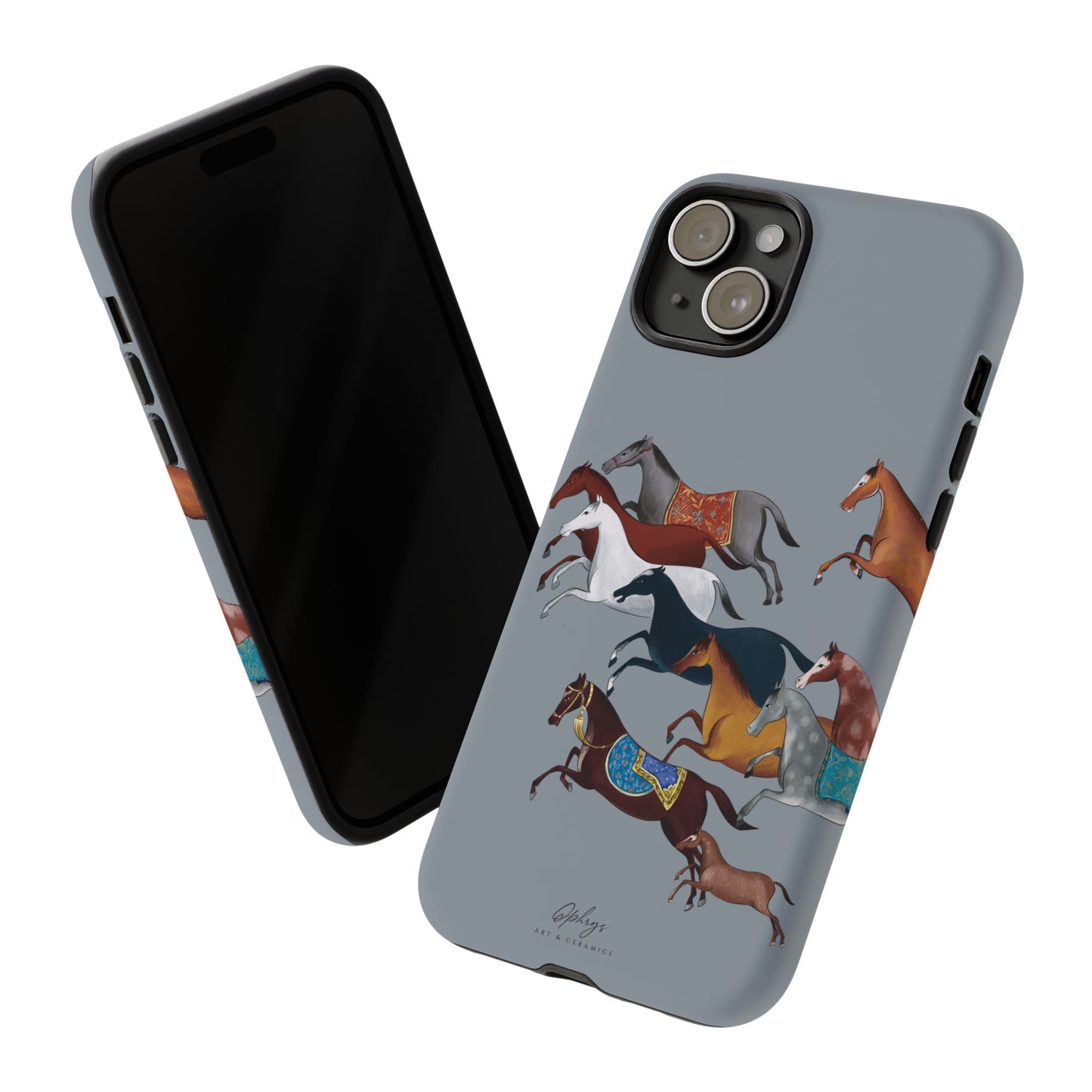 Equestrian Unique Horse Phone Case | Blue Fog | Quiet luxury & heritage aesthetics | Luxury Art Case | Ophrys Art