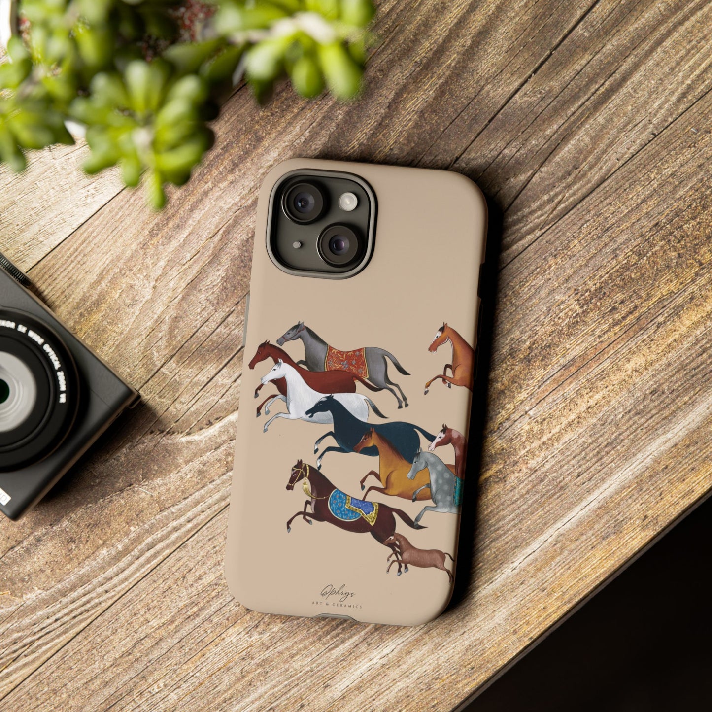 Equestrian Unique Horse Phone Case | Golden Sand (ivory) | Quiet luxury & heritage aesthetics | Luxury Art Case | Ophrys Art