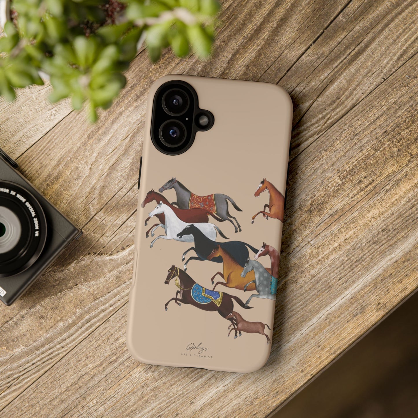 Equestrian Unique Horse Phone Case | Golden Sand (ivory) | Quiet luxury & heritage aesthetics | Luxury Art Case | Ophrys Art