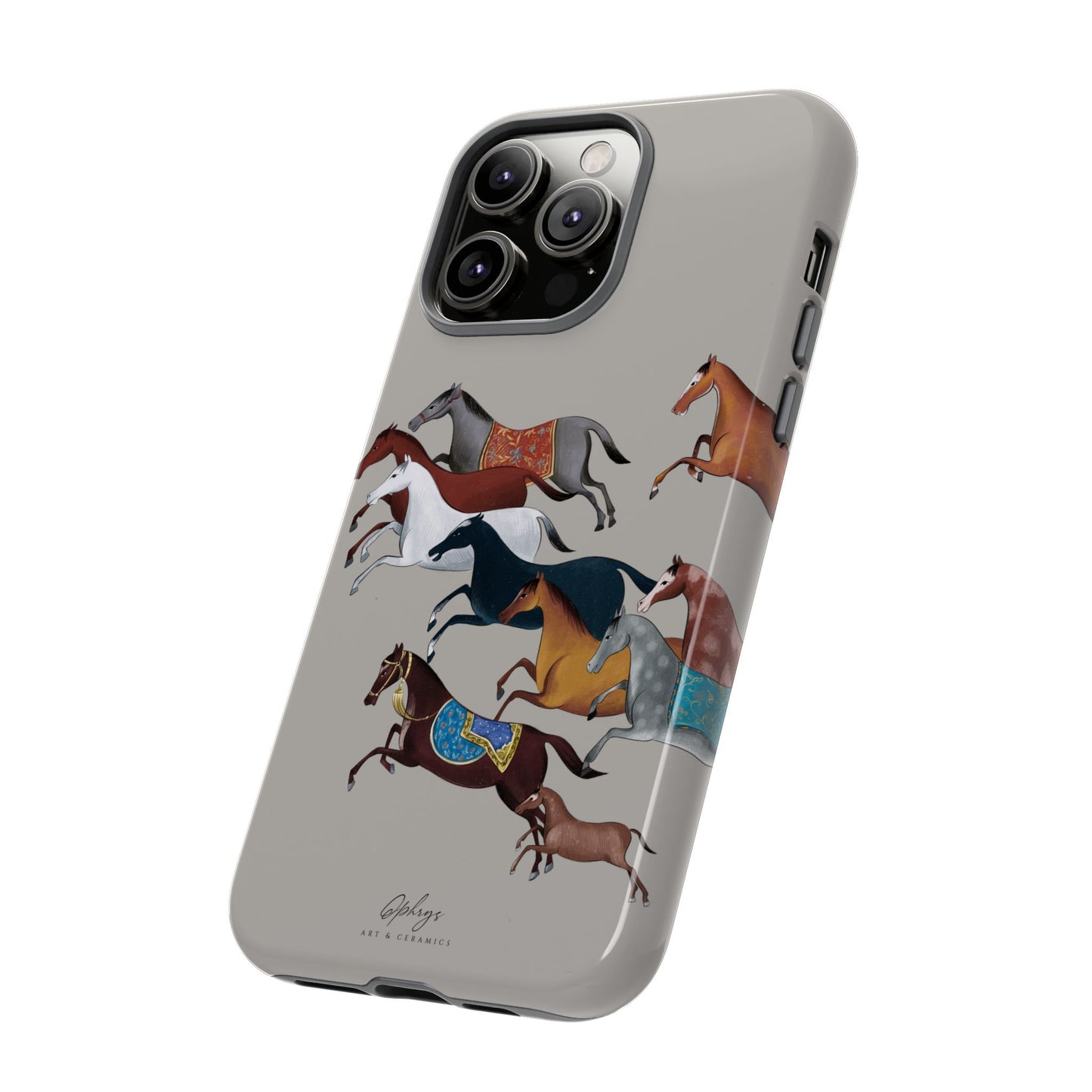 Equestrian Unique Horse Phone Case | Museum Grey | Quiet luxury & heritage aesthetics | Luxury Art Case | Ophrys Art