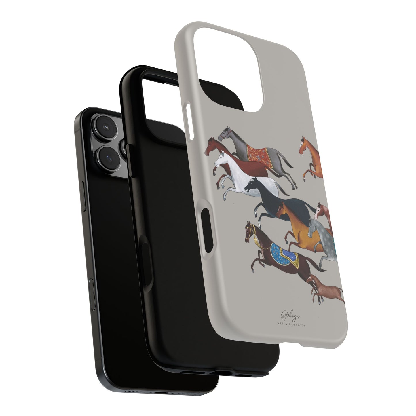 Equestrian Unique Horse Phone Case | Museum Grey | Quiet luxury & heritage aesthetics | Luxury Art Case | Ophrys Art