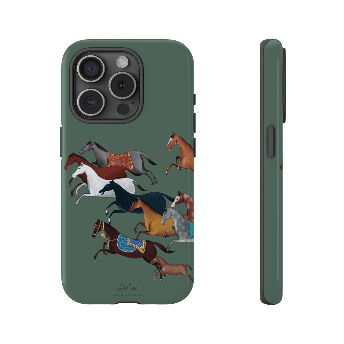 Equestrian Unique Horse Phone Case | Heritage Sage (green) | Quiet luxury & heritage aesthetics | Luxury Art Case | Ophrys Art