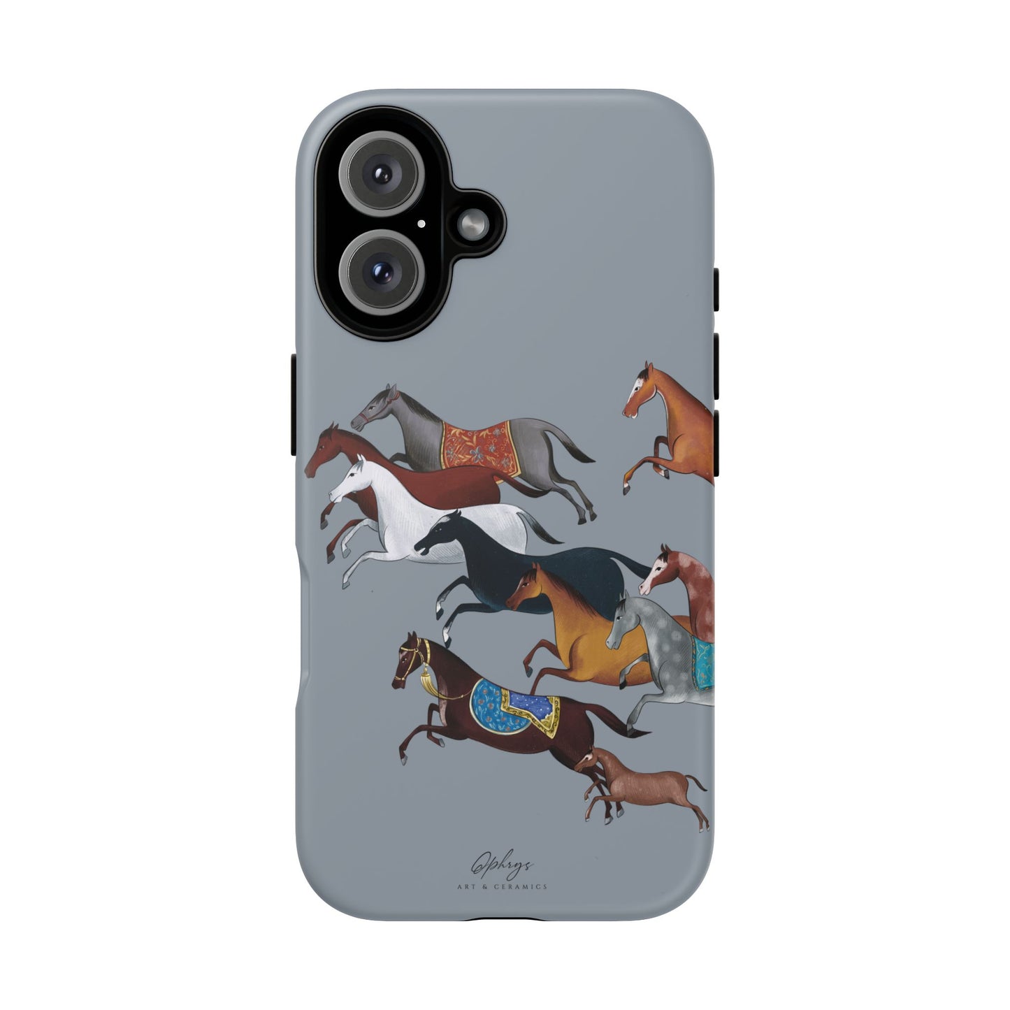 Equestrian Unique Horse Phone Case | Blue Fog | Quiet luxury & heritage aesthetics | Luxury Art Case | Ophrys Art