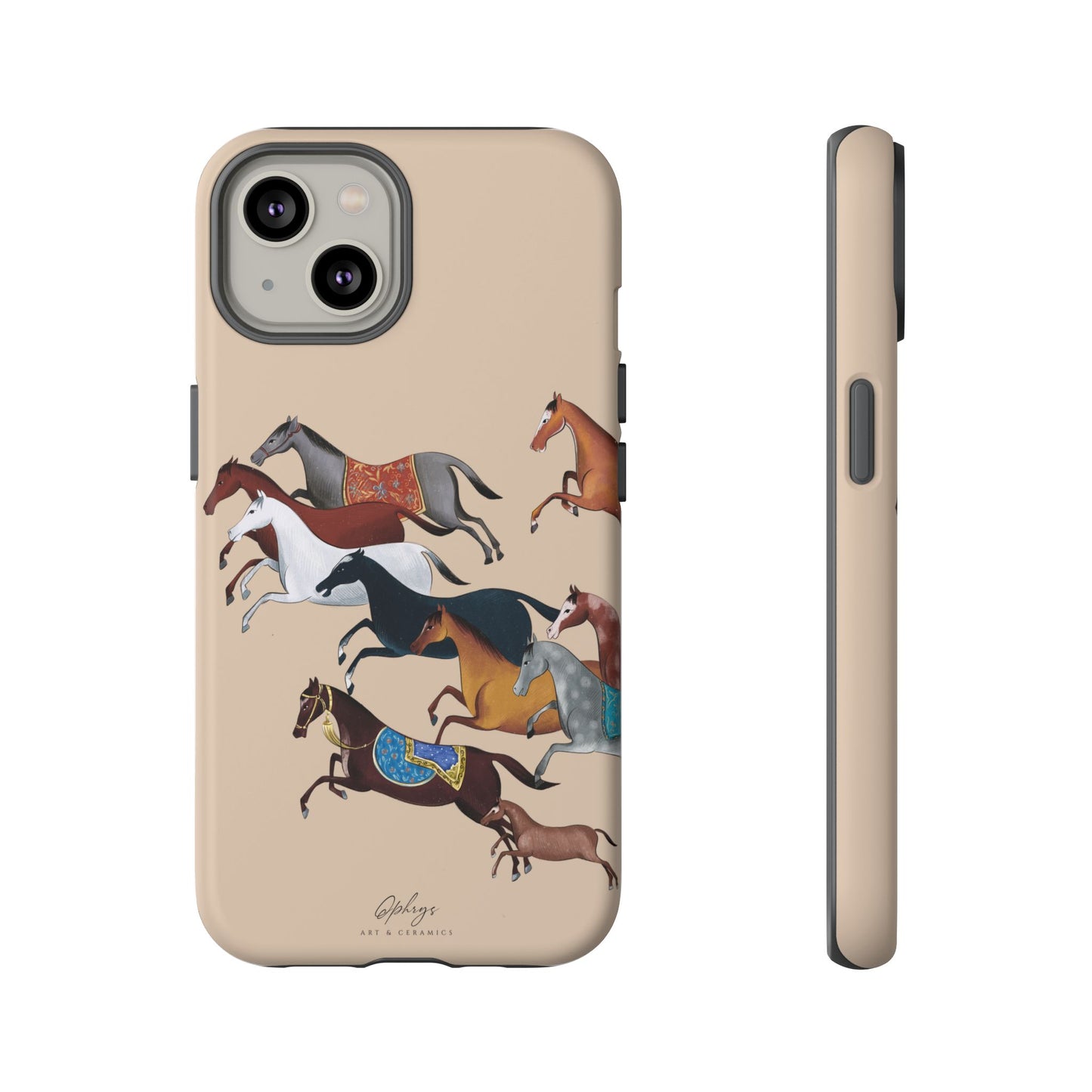 Equestrian Unique Horse Phone Case | Golden Sand (ivory) | Quiet luxury & heritage aesthetics | Luxury Art Case | Ophrys Art