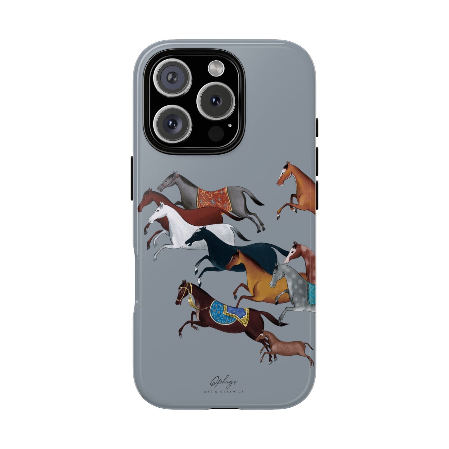 Equestrian Unique Horse Phone Case | Blue Fog | Quiet luxury & heritage aesthetics | Luxury Art Case | Ophrys Art