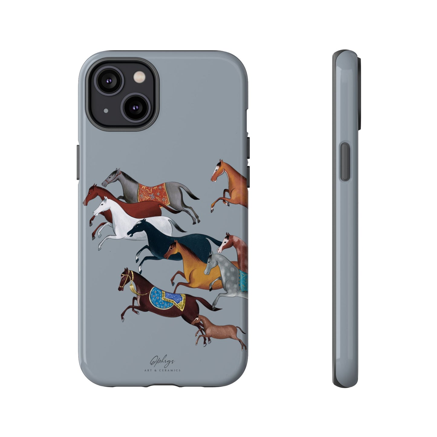 Equestrian Unique Horse Phone Case | Blue Fog | Quiet luxury & heritage aesthetics | Luxury Art Case | Ophrys Art