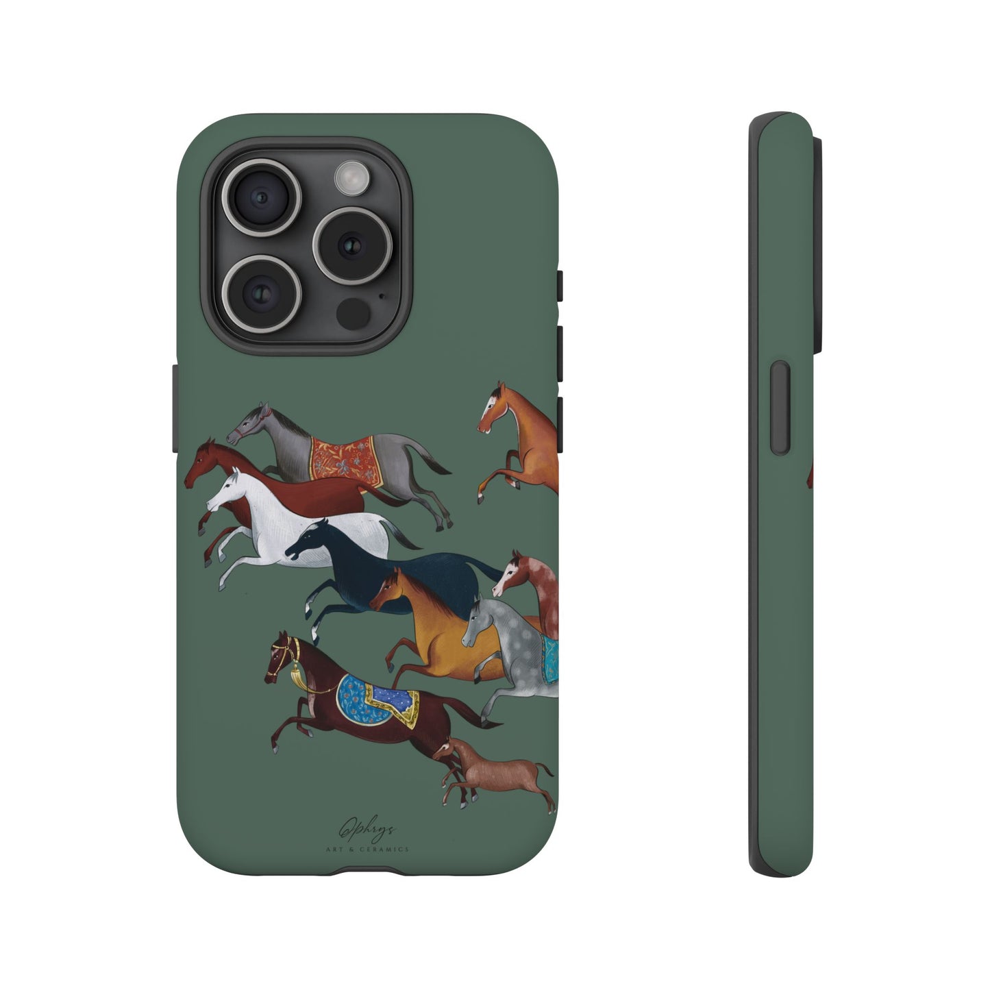 Equestrian Unique Horse Phone Case | Heritage Sage (green) | Quiet luxury & heritage aesthetics | Luxury Art Case | Ophrys Art