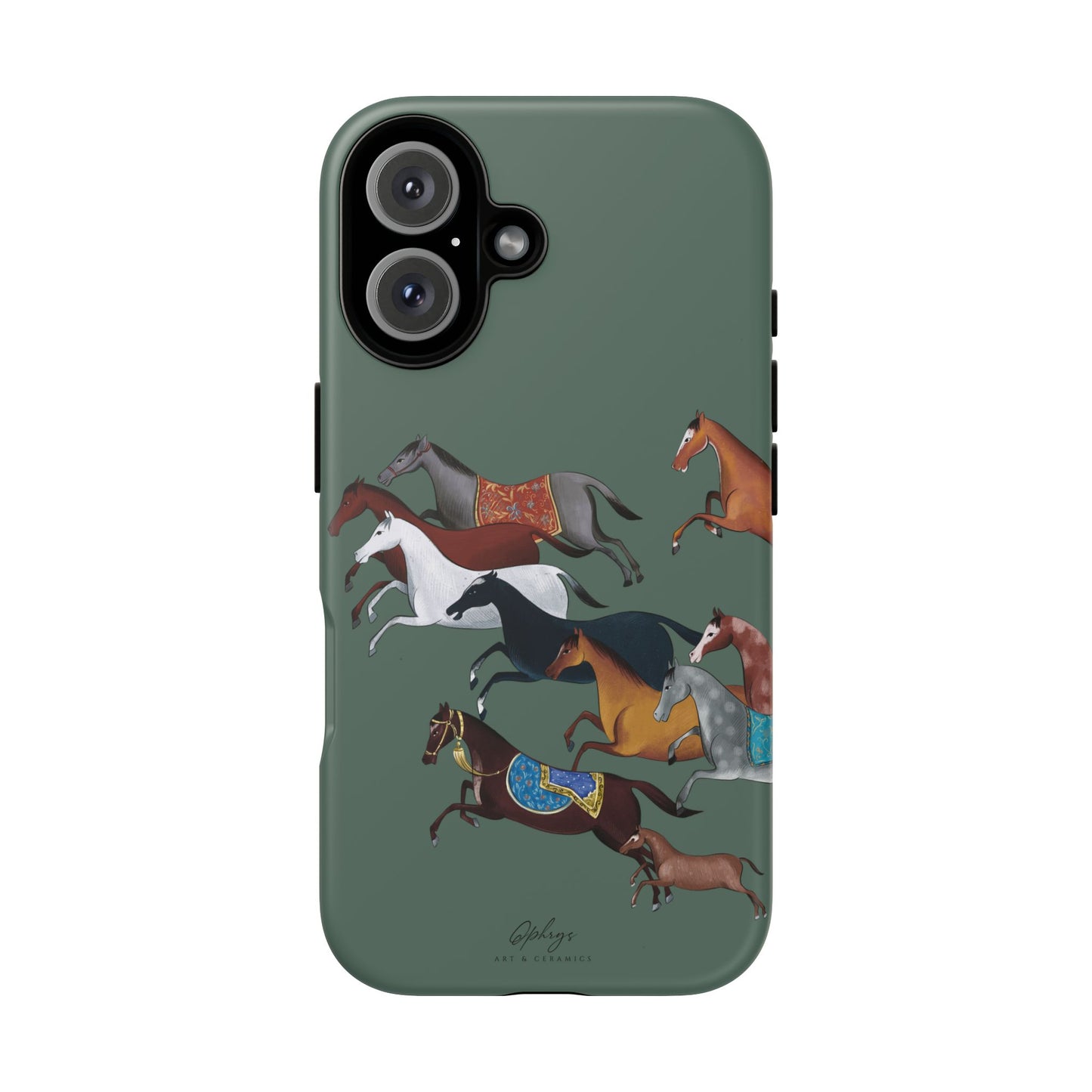 Equestrian Unique Horse Phone Case | Heritage Sage (green) | Quiet luxury & heritage aesthetics | Luxury Art Case | Ophrys Art