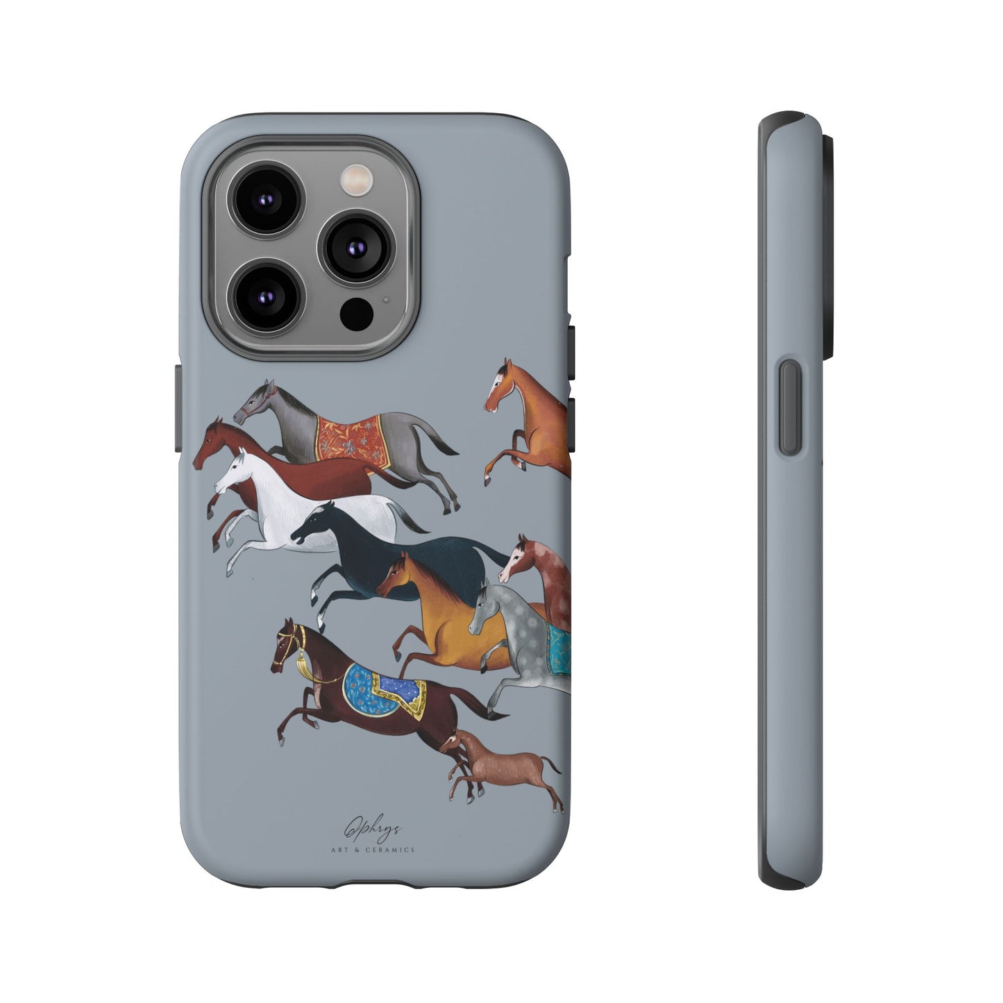 Equestrian Unique Horse Phone Case | Blue Fog | Quiet luxury & heritage aesthetics | Luxury Art Case | Ophrys Art