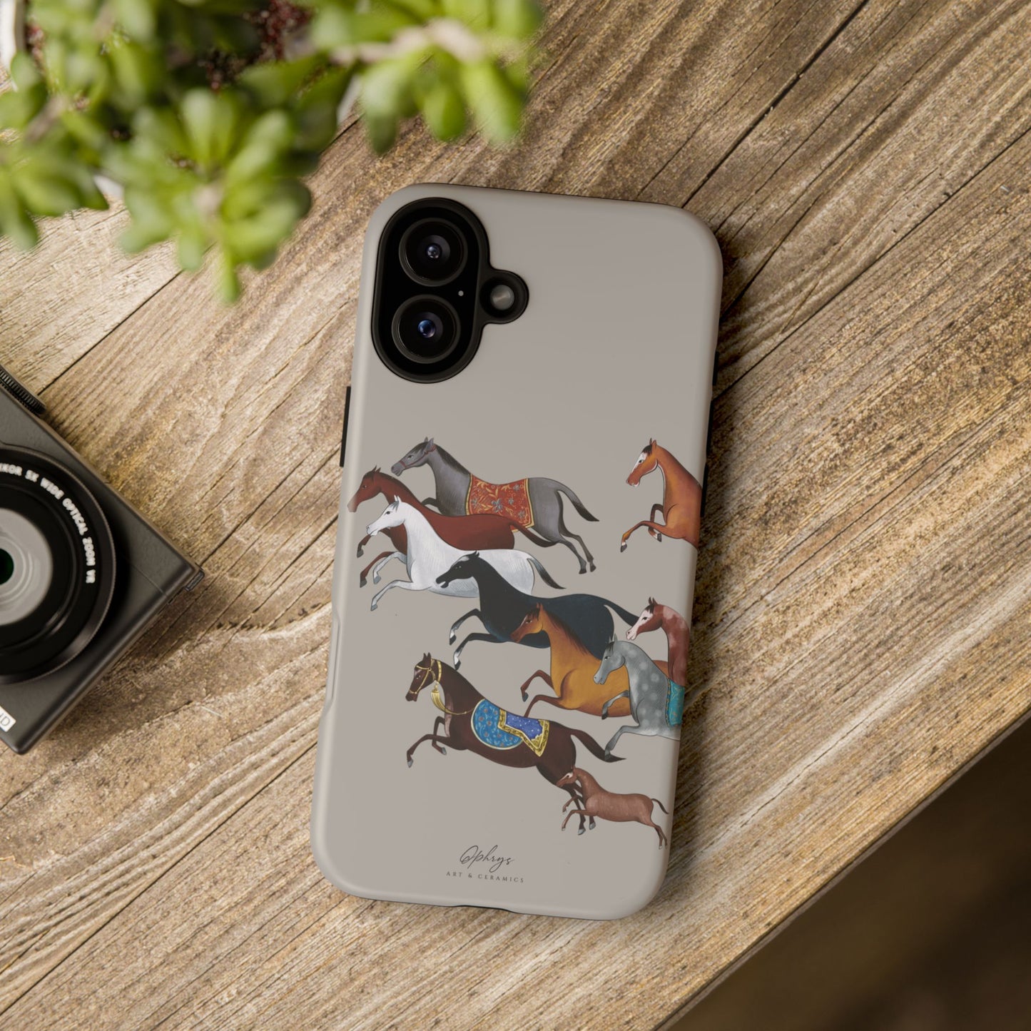 Equestrian Unique Horse Phone Case | Museum Grey | Quiet luxury & heritage aesthetics | Luxury Art Case | Ophrys Art