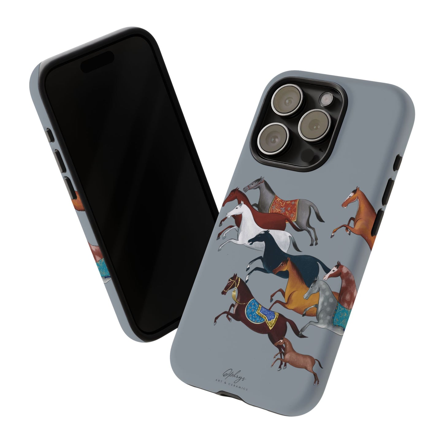Equestrian Unique Horse Phone Case | Blue Fog | Quiet luxury & heritage aesthetics | Luxury Art Case | Ophrys Art