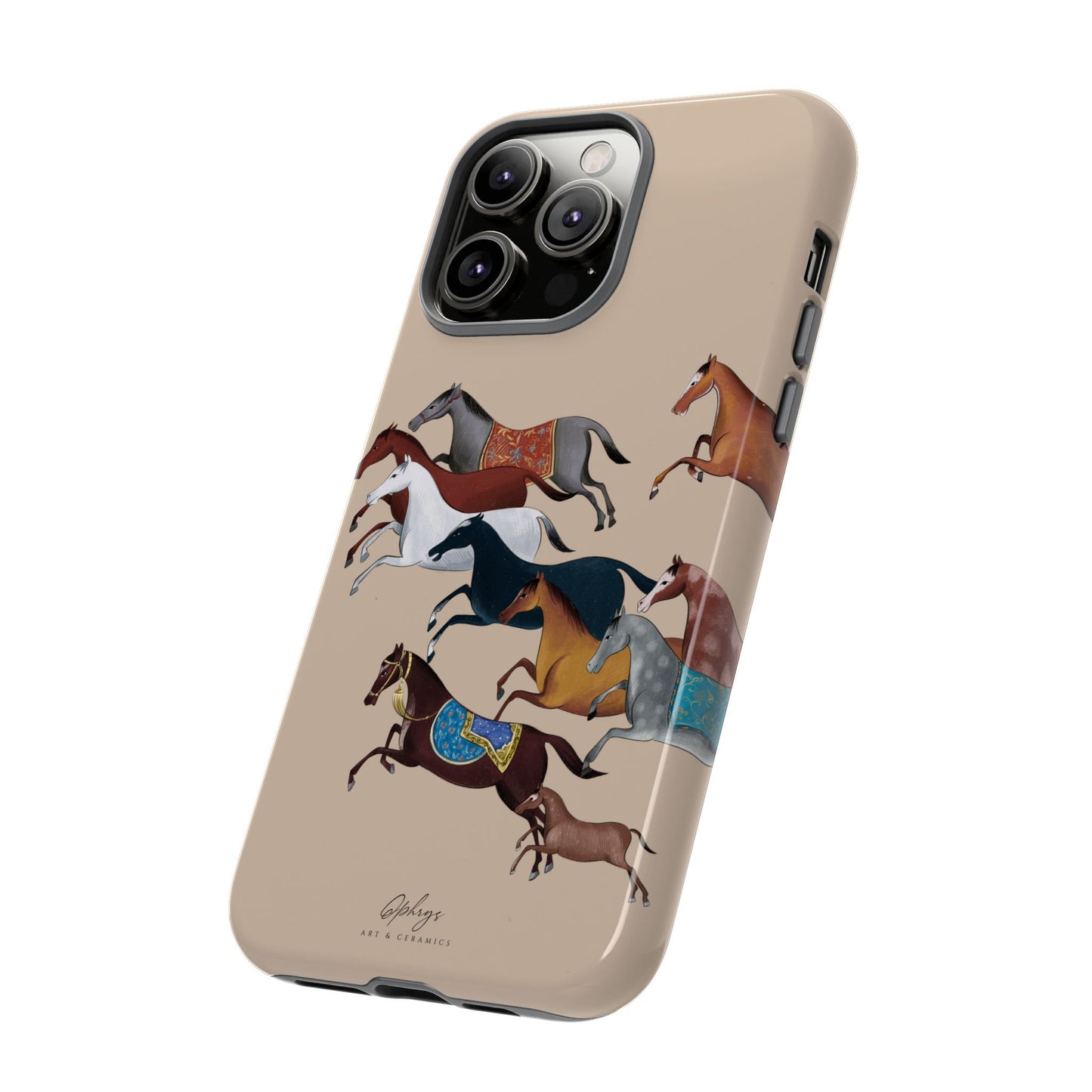Equestrian Unique Horse Phone Case | Golden Sand (ivory) | Quiet luxury & heritage aesthetics | Luxury Art Case | Ophrys Art