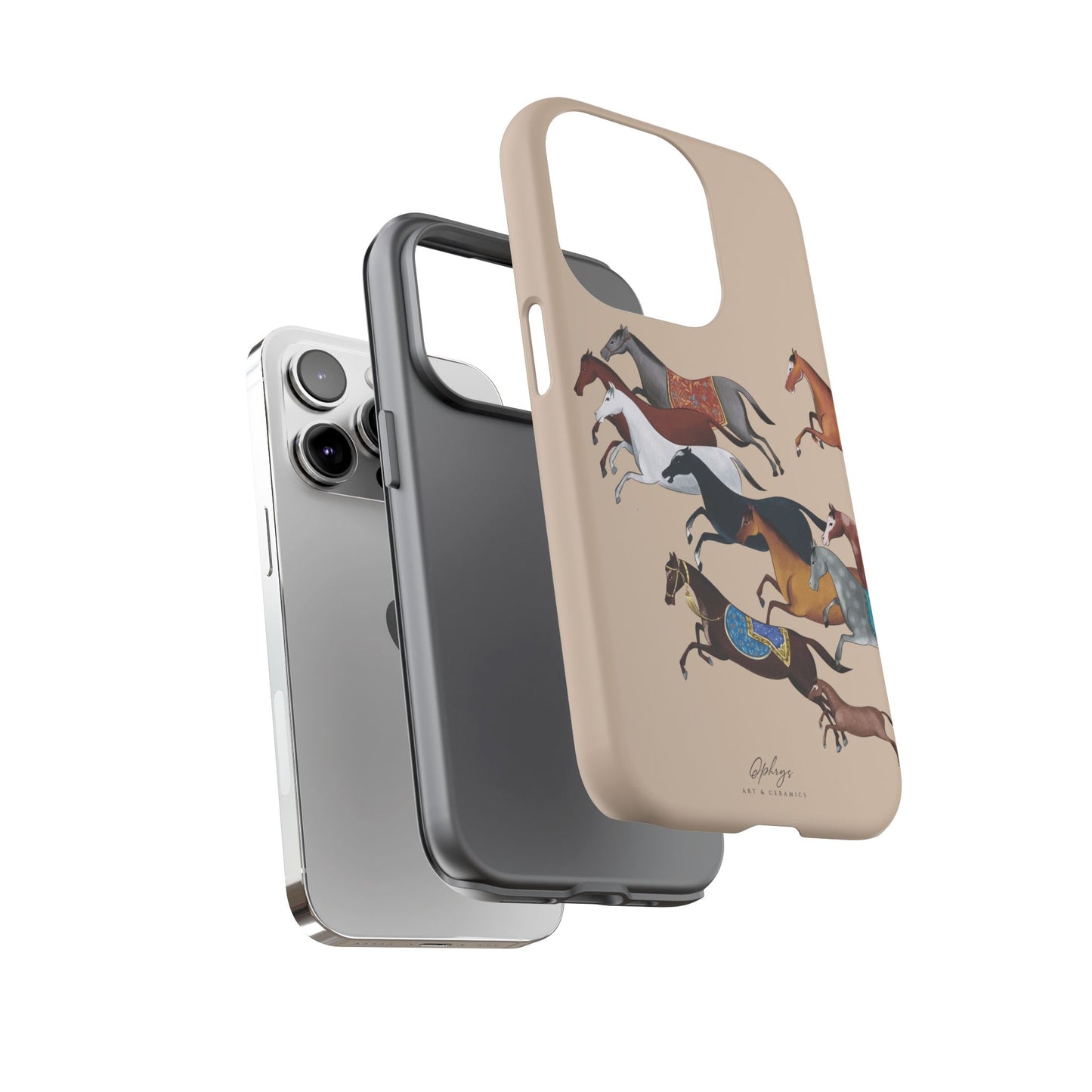 Equestrian Unique Horse Phone Case | Golden Sand (ivory) | Quiet luxury & heritage aesthetics | Luxury Art Case | Ophrys Art