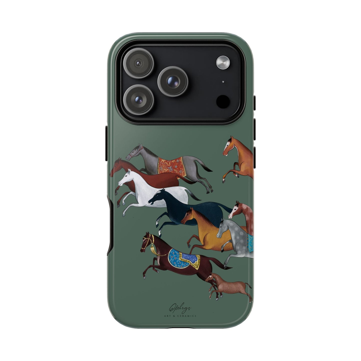 Equestrian Unique Horse Phone Case | Heritage Sage (green) | Quiet luxury & heritage aesthetics | Luxury Art Case | Ophrys Art
