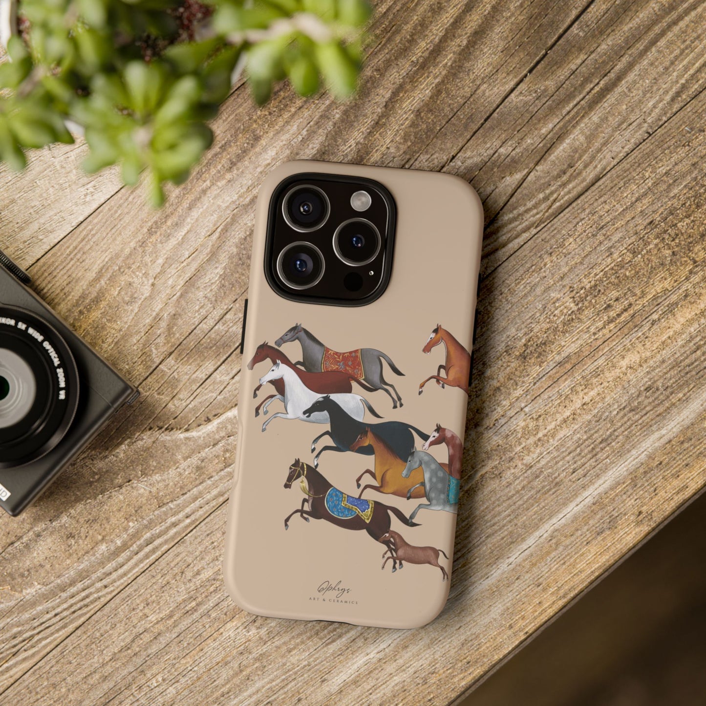Equestrian Unique Horse Phone Case | Golden Sand (ivory) | Quiet luxury & heritage aesthetics | Luxury Art Case | Ophrys Art