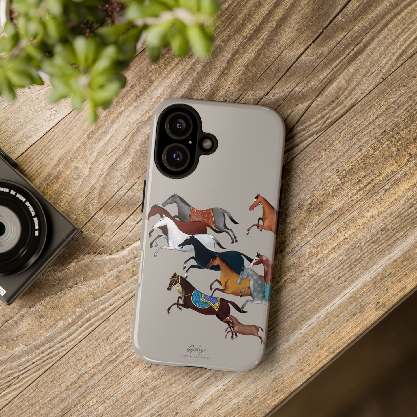 Equestrian Unique Horse Phone Case | Museum Grey | Quiet luxury & heritage aesthetics | Luxury Art Case | Ophrys Art