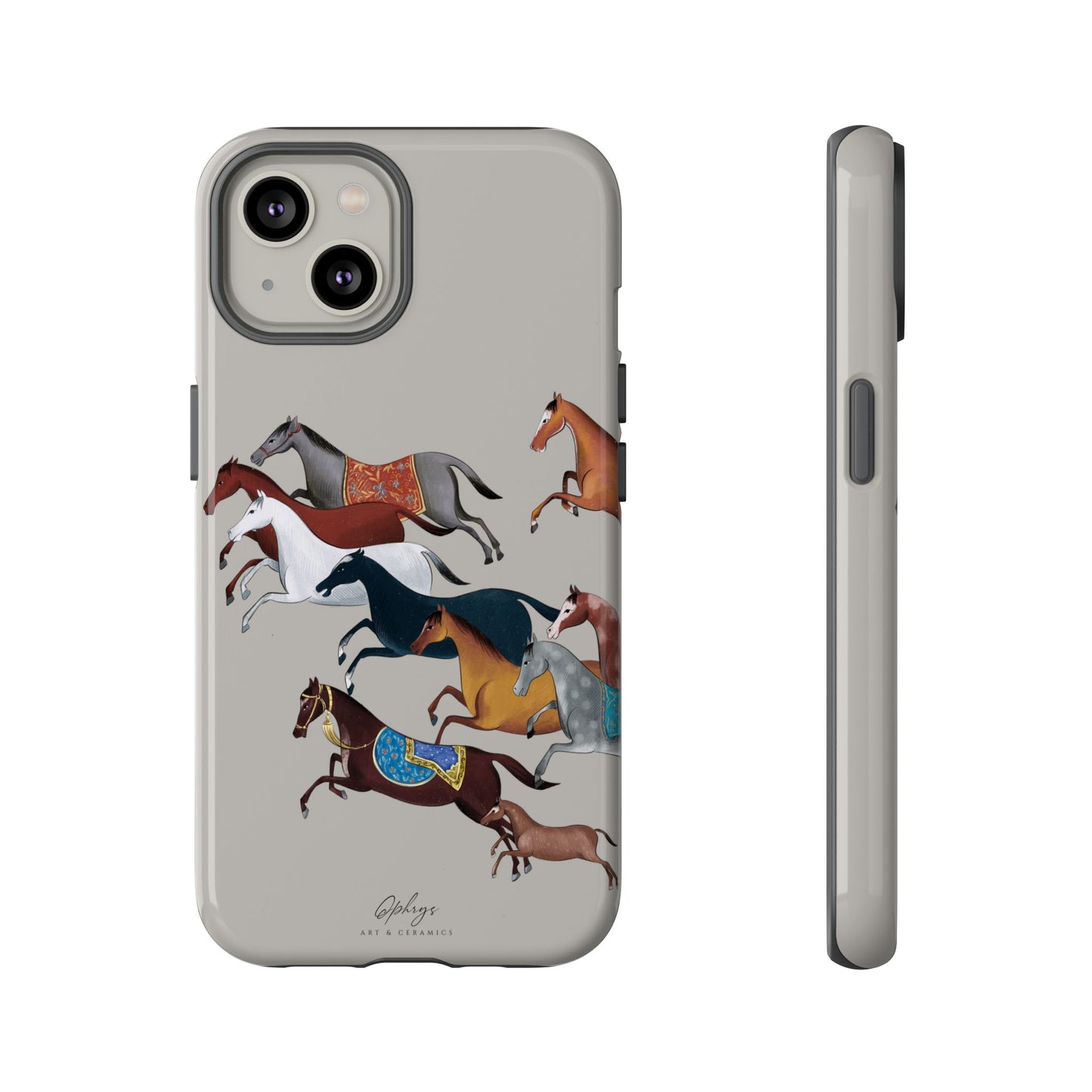 Equestrian Unique Horse Phone Case | Museum Grey | Quiet luxury & heritage aesthetics | Luxury Art Case | Ophrys Art