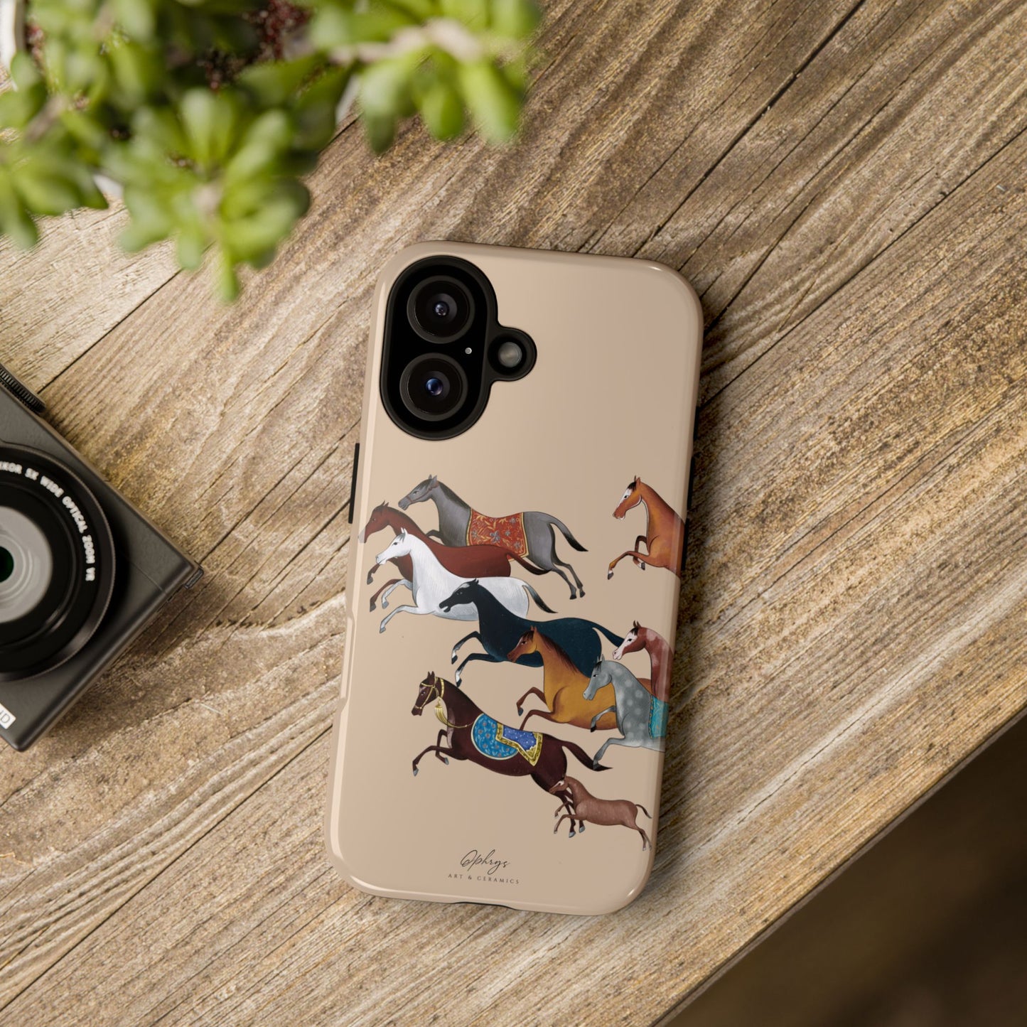 Equestrian Unique Horse Phone Case | Golden Sand (ivory) | Quiet luxury & heritage aesthetics | Luxury Art Case | Ophrys Art
