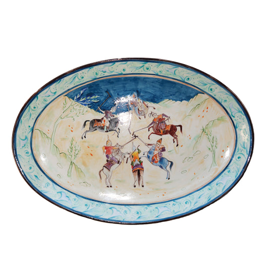 Ophrys Equestrian Collection “The Polo Game of the Safavid Court” Hand-Painted Ceramic Plate