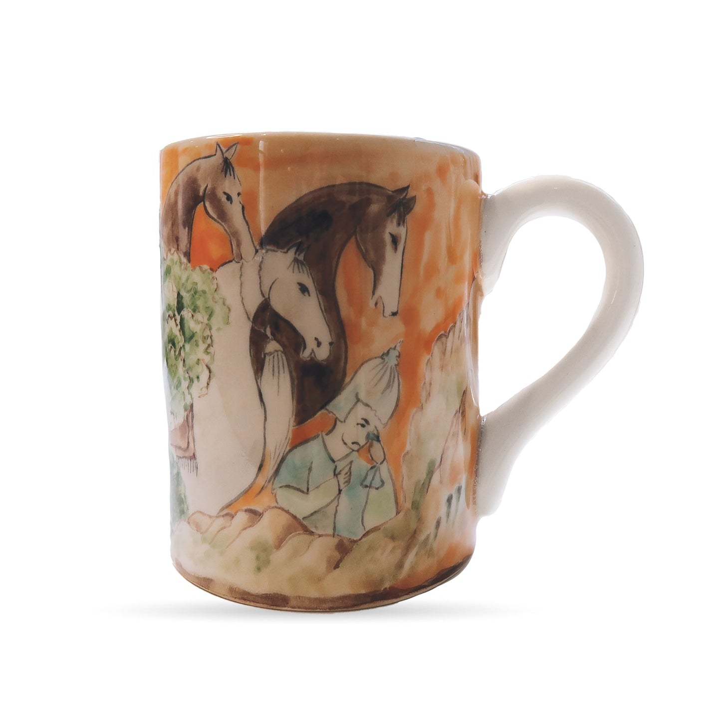 Ophrys Equestrian Collection “The Boy and the Horses” Hand-Painted Ceramic Mug