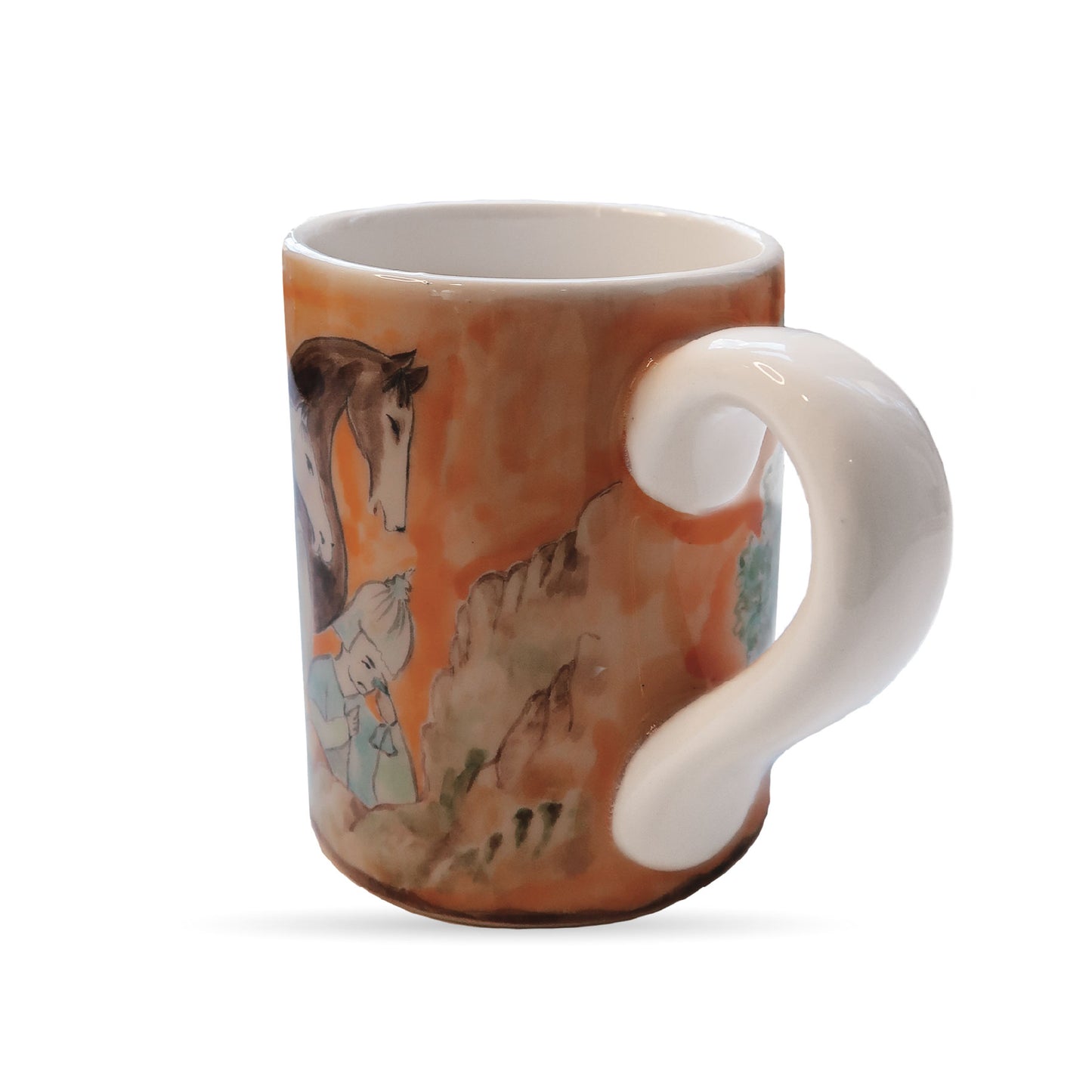 Ophrys Equestrian Collection “The Boy and the Horses” Hand-Painted Ceramic Mug